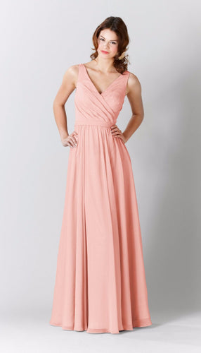 Peach|Anna Chiffon Bridesmaid Dress