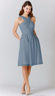 Slate Blue|Audrey Chiffon Bridesmaid Dress