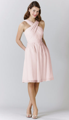 Blush|Audrey Chiffon Bridesmaid Dress