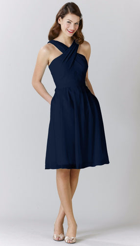 Navy|Audrey Chiffon Bridesmaid Dress