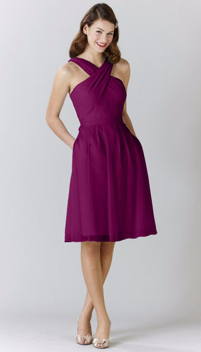 Wine|Audrey Chiffon Bridesmaid Dress