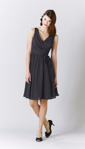 Charcoal|Chloe Chiffon Bridesmaid Dress