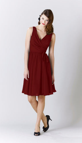 Claret|Chloe Chiffon Bridesmaid Dress