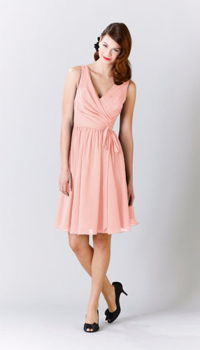 Peach|Chloe Chiffon Bridesmaid Dress