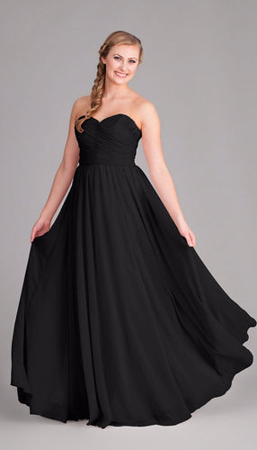 Black|Emma Chiffon Bridesmaid Dress