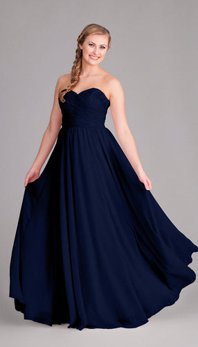 Navy|Emma Chiffon Bridesmaid Dress