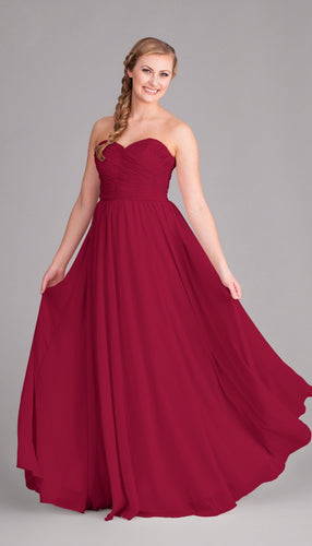 Raspberry|Emma Chiffon Bridesmaid Dress