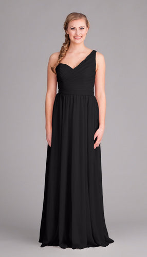 Black|Hannah Chiffon Bridesmaid Dress