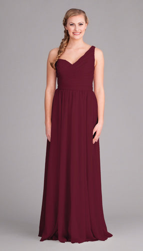 Bordeaux|Hannah Chiffon Bridesmaid Dress