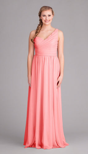 Coral|Hannah Chiffon Bridesmaid Dress