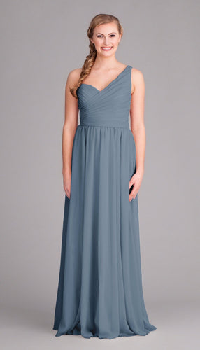 Slate Blue|Hannah Chiffon Bridesmaid Dress