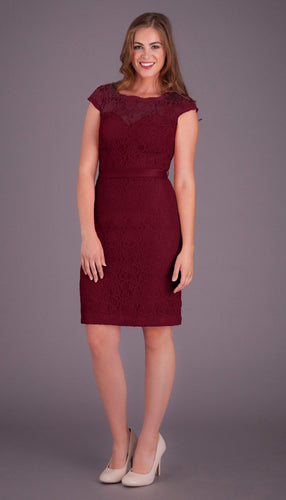 Bordeaux|Harper Lace Bridesmaid Dress