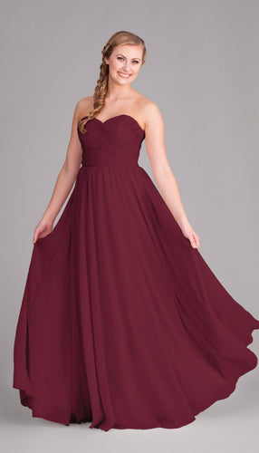 Bordeaux|Emma Chiffon Bridesmaid Dress